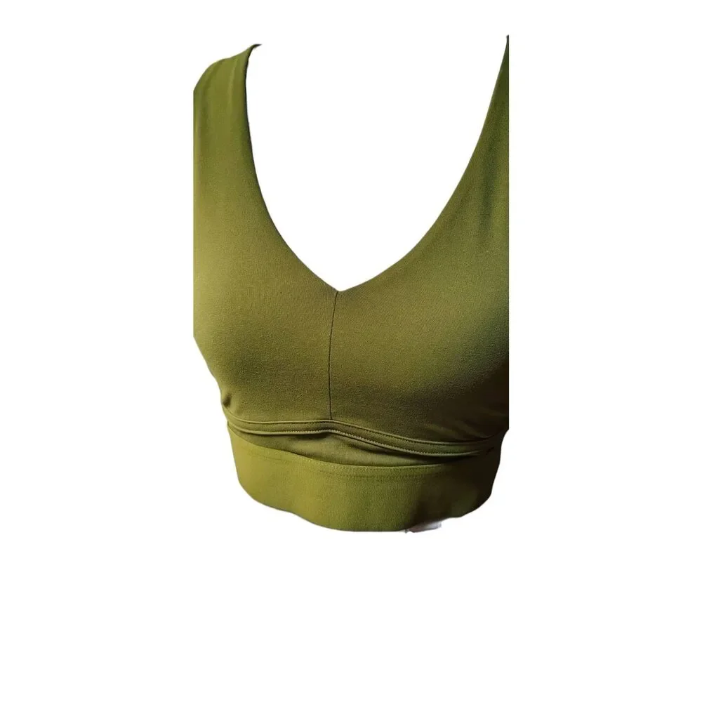 Fabletics Everyday All Day Sports Bra Utility Green Medium Low Impact Racerback